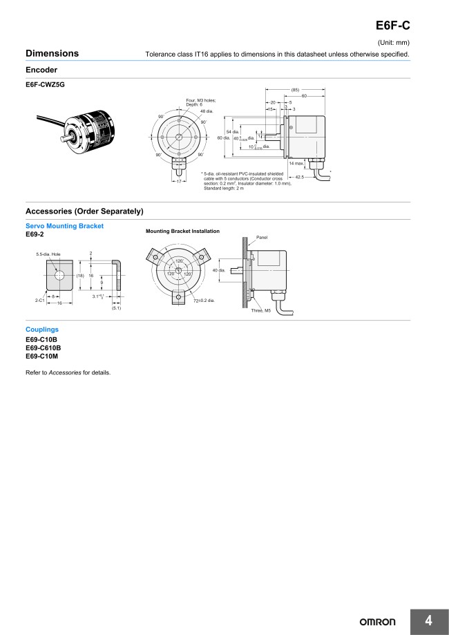 Rotary Encoder Incremental Model, Rugged Type [E6F-C] | OMRON | MISUMI ...